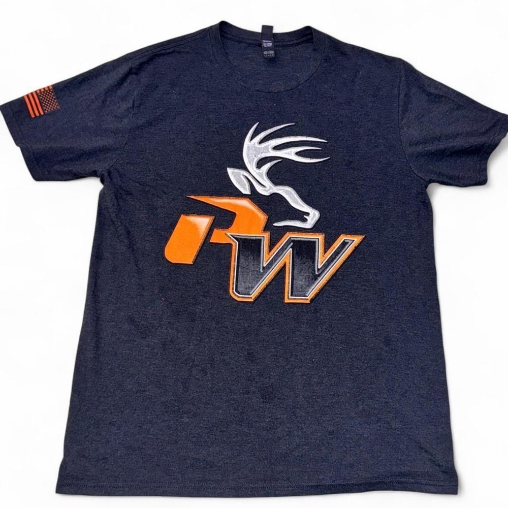 District Men's Tee with Orange and White Graphic